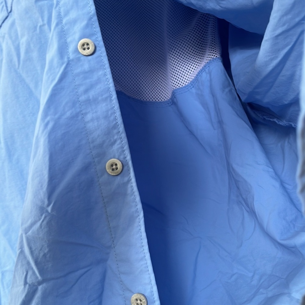 Columbia Long Sleeve Shirt Button Down Collared Omnishade Blue size Extra Large - Picture 9 of 13